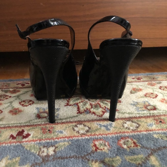 BCBG black platform open toe sling back sz 8 EUC - Picture 3 of 5